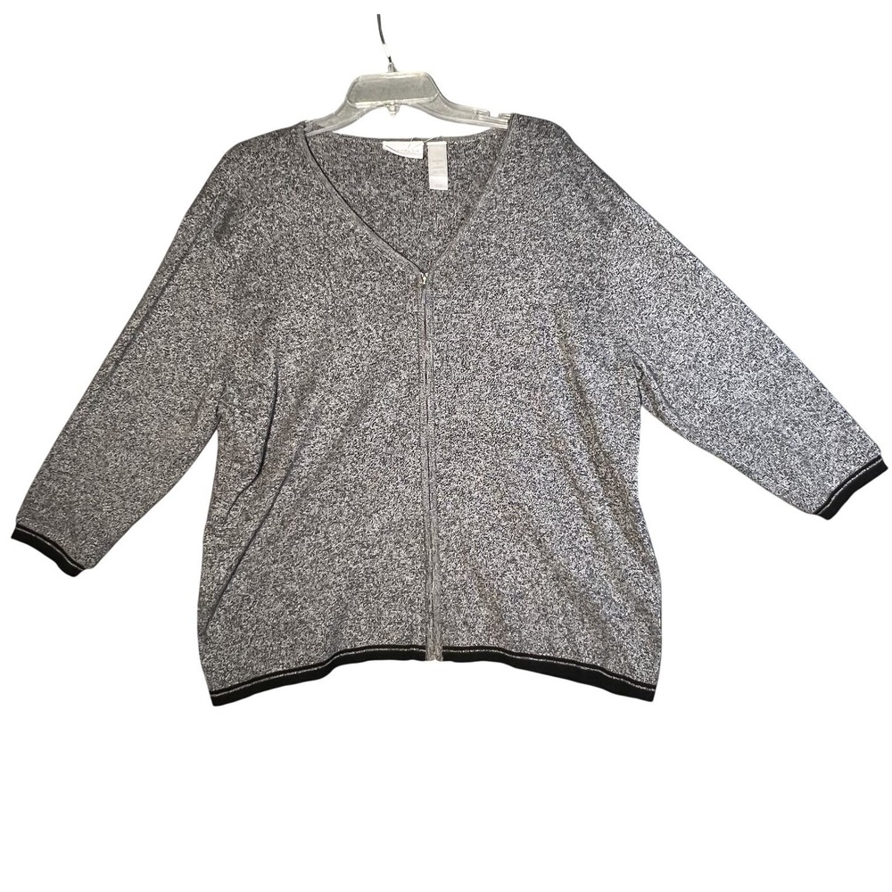 Elisabeth by Liz Claiborne Petite 1 Full Zip Cardigan Sweater Women's Gray
